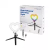 LOGILINK AA0155 LED Ring Fill Light mit Herzform und Stativ, 20,5 cm, 10 Helligkeitsstufen, 3000K-6000K, USB-A