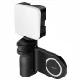 Logilink AA0173 Magnetischer Telefon-Griff mit LED-Fülllicht, Schwarz, Wiederaufladbar, MagSafe-kompatibel, 3 Lichtmodi