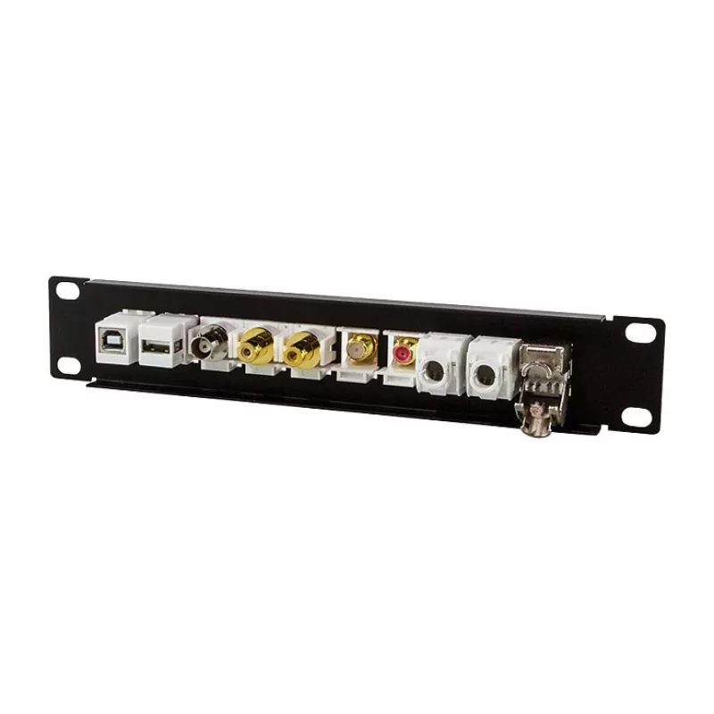 LogiLink ACT108 10-Port Keystone Patch Panel, 10-Inch Rack, 1U, Schwarz