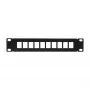 LogiLink ACT108 10-Port Keystone Patch Panel, 10-Inch Rack, 1U, Schwarz
