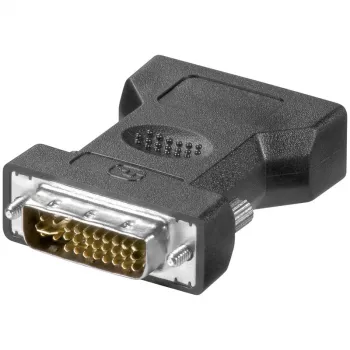 LogiLink AD0001 DVI-I auf VGA Adapter, DVI-I Stecker auf HD15 Buchse, 1080p, Schwarz