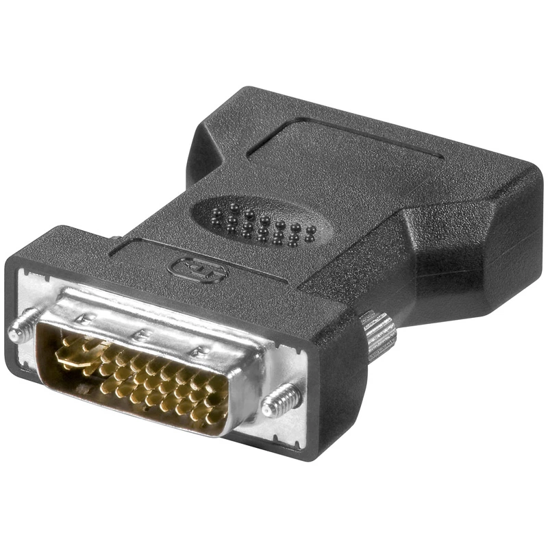 LogiLink AD0001 DVI-I auf VGA Adapter, DVI-I Stecker auf HD15 Buchse, 1080p, Schwarz