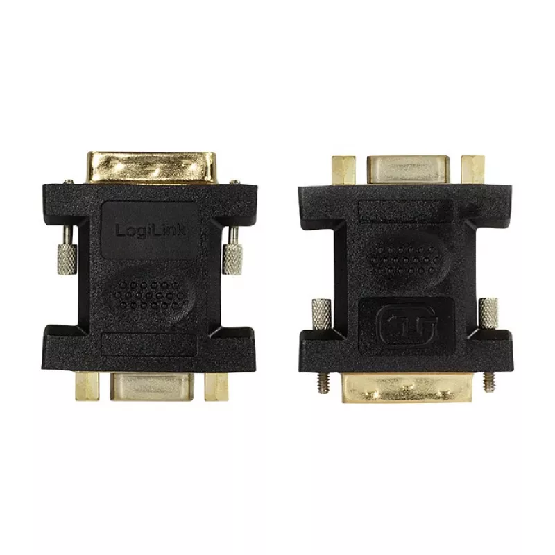 LogiLink AD0001 DVI-I auf VGA Adapter, DVI-I Stecker auf HD15 Buchse, 1080p, Schwarz