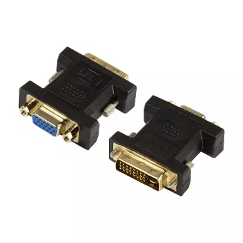 LogiLink AD0001 DVI-I auf VGA Adapter, DVI-I Stecker auf HD15 Buchse, 1080p, Schwarz