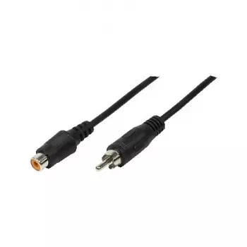 LogiLink Audio-Verlängerungskabel RCA Stecker auf RCA Buchse, 10 m, Schwarz