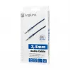 LogiLink CA10030 Premium 3.5mm TRS Klinkenkabel, Metallstecker, Blau, 0.3m