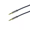 LogiLink CA10050 3,5-mm-TRS-Stecker auf 3,5-mm-TRS-Stecker Stereo-Audiokabel, Metallstecker, Blau, 0,5 m
