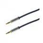 LogiLink CA10050 3,5-mm-TRS-Stecker auf 3,5-mm-TRS-Stecker Stereo-Audiokabel, Metallstecker, Blau, 0,5 m