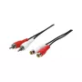 LogiLink CA1037 Audio-Verlängerungskabel, 2x RCA-Stecker auf 2x RCA-Buchse, 5 m, Schwarz