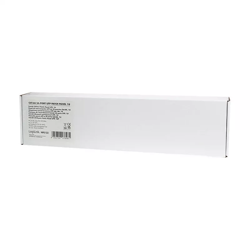 LogiLink Cat.6A Patchpanel 24-Port UTP, 1U, 90° IDC