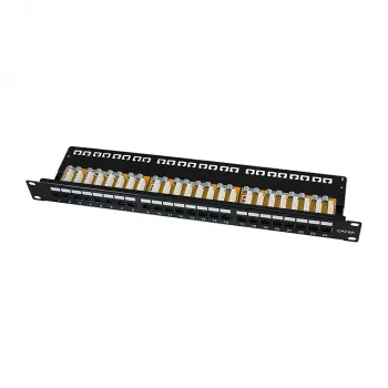 LogiLink Cat.6A Patchpanel 24-Port UTP, 1U, 90° IDC