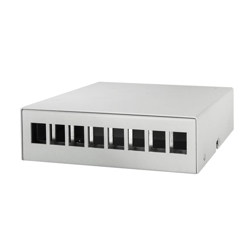 Logilink Consolidation Point Box 8-Port, Tisch-/Wand-/Hutschienenmontage, Grau