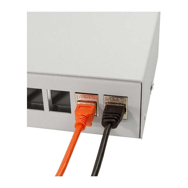 Logilink Consolidation Point Box 8-Port, Tisch-/Wand-/Hutschienenmontage, Grau