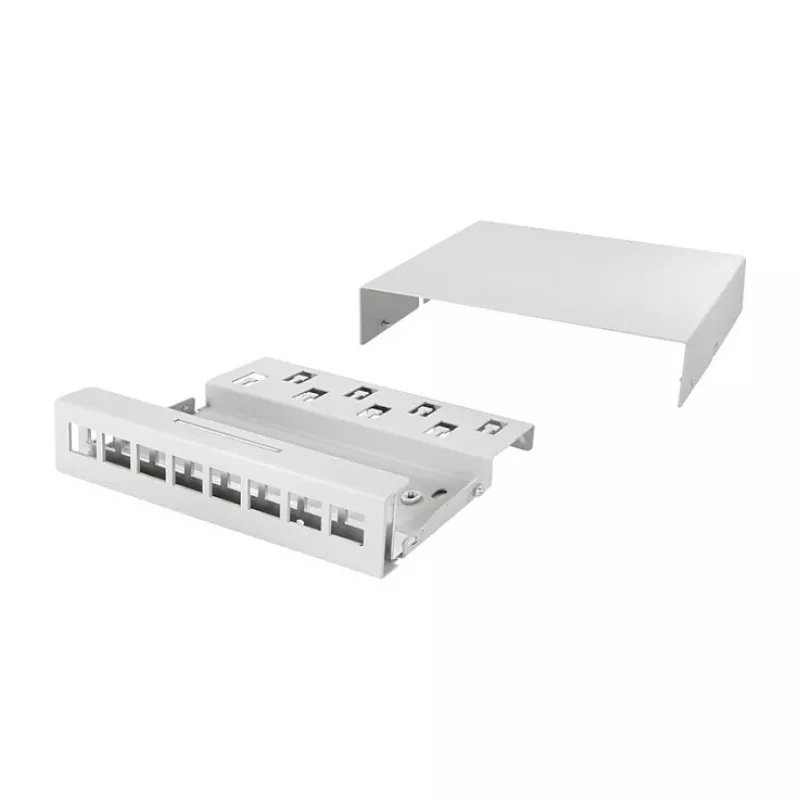 Logilink Consolidation Point Box 8-Port, Tisch-/Wand-/Hutschienenmontage, Grau