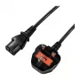 Logilink CP121 Netzkabel - BS 1363 (UK) auf IEC C13, 1,8 m, Schwarz