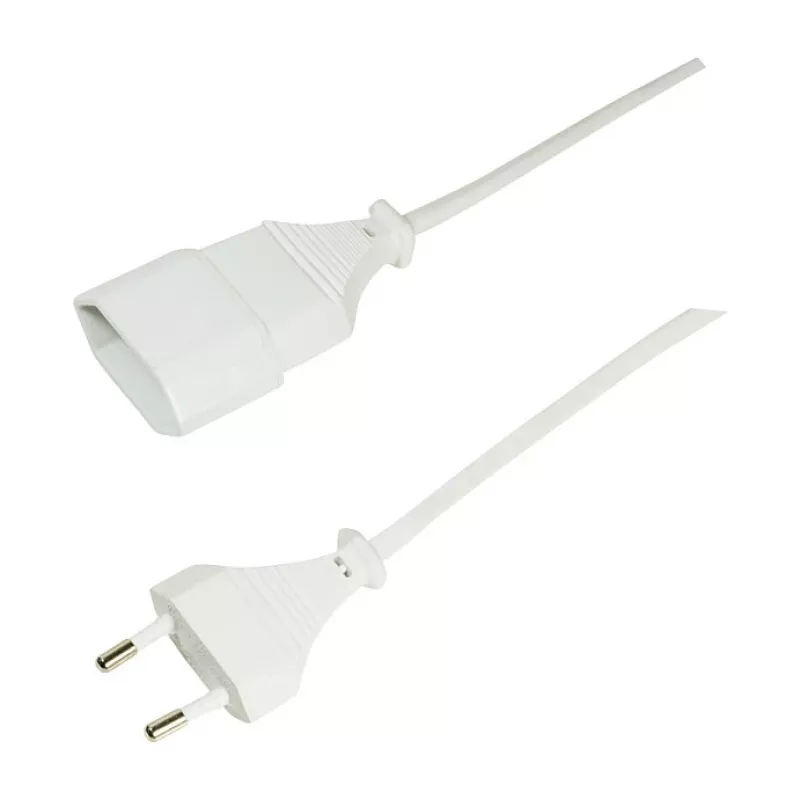 LogiLink CP125 Verlängerungskabel, Eurostecker CEE 7/16 Stecker auf Kupplung, 1 m, Weiß