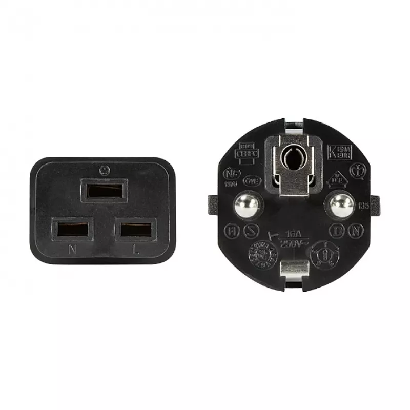 Logilink CP151 Netzkabel, CEE 7/7 auf IEC C19, Schwarz, 1 m