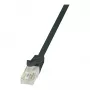 LogiLink CP2013U Cat6 U/UTP RJ45 Ethernet Patchkabel, 0,25 m, Schwarz mit Knickschutz