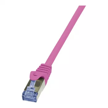 LogiLink CQ3019S CAT 6A S/FTP Patchkabel, RJ45, 0,25 m, Pink, LSZH, Snagless
