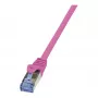 LogiLink CQ3019S CAT 6A S/FTP Patchkabel, RJ45, 0,25 m, Pink, LSZH, Snagless