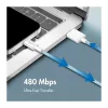 LogiLink CU0329 USB 2.0 Type-C Kabel, A/M auf C/M, 480 Mbps, 60W, Nylon, Blau, 0,5 m