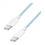 LogiLink CU0349 USB 2.0 Type-C auf Type-C Kabel, 0,5 m, 480 Mbit/s, 60 W Power Delivery, Nylon geflochten, Blau