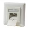 LogiLink DSIT Unterputz Cat. 6a geschirmte 2-Port RJ45 Anschlussdose Elfenbein