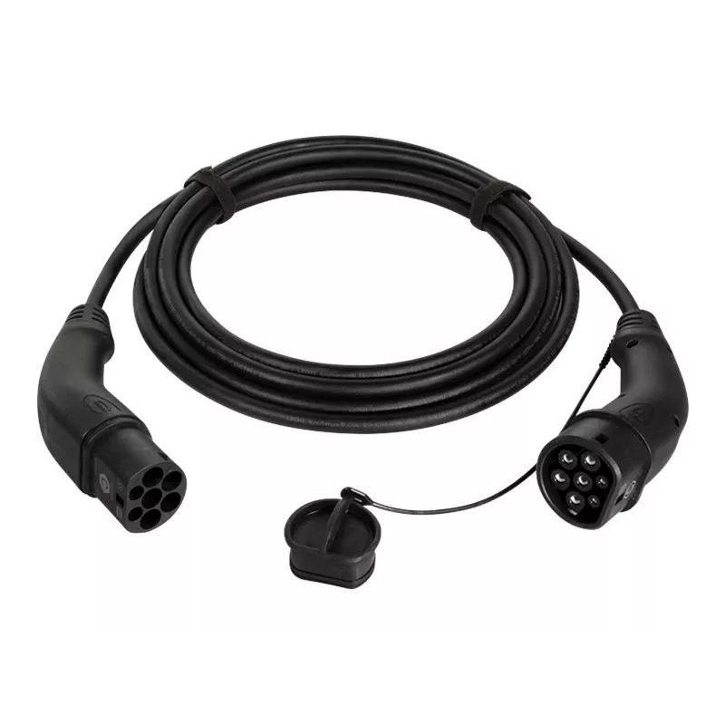 LogiLink Ladekabel für Elektroautos Typ 2, 11 kW, 3-Phasen, 20 A, 10 m, Schwarz