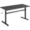 LogiLink EO0027 höhenverstellbarer Schreibtisch mit Tischplatte, 140 × 60 cm, Schwarz