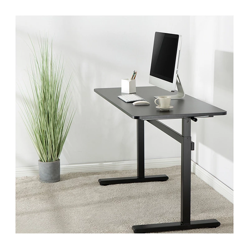 LogiLink EO0027 höhenverstellbarer Schreibtisch mit Tischplatte, 140 × 60 cm, Schwarz
