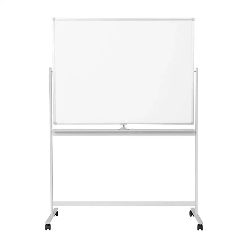 LogiLink EO0064 Mobiles doppelseitiges Whiteboard, magnetischer Stahl, Aluminiumrahmen, 120x80 cm, Weiß/Silber