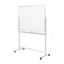 LogiLink EO0064 Mobiles doppelseitiges Whiteboard, magnetischer Stahl, Aluminiumrahmen, 120x80 cm, Weiß/Silber