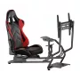 LOGILINK EO0065 Racing-Simulator-Cockpit mit Monitorhalterung, Stahlrahmen, PVC-Ledersitz, bis zu 32-Zoll-Monitor, Schwarz