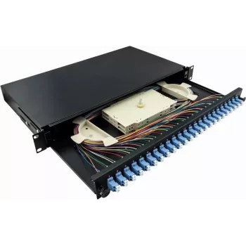 LogiLink F24LC2B 24-Port LC Duplex LWL-Patchpanel 1U 19 Zoll Rackmontage Schwarz
