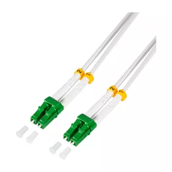 LogiLink FC0LC10 Stahlpanzer-OS2-Duplex-LC/APC-zu-LC/APC-Glasfaser-Patchkabel, 10 m, Weiß