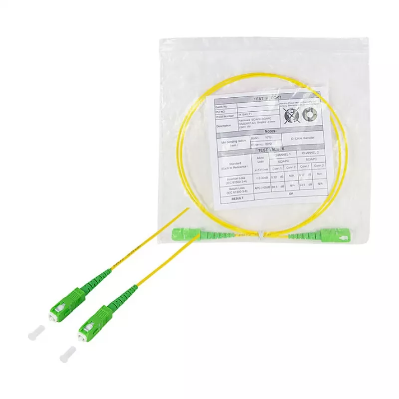 LogiLink Glasfaser-Patchkabel – Simplex, OS2 SM G.657.A2, SC/APC auf SC/APC, 1 m, Gelb
