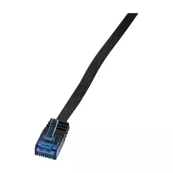 LogiLink Flachkabel Cat.5e U/UTP Patchkabel, RJ45, 20 m, Schwarz