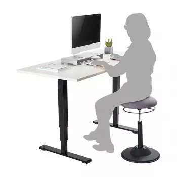 LOGILINK Höhenverstellbarer Wackelhocker EO0022 - Ergonomischer Hocker für aktives Sitzen mit Gaslift, 360° Drehung, Schwarz