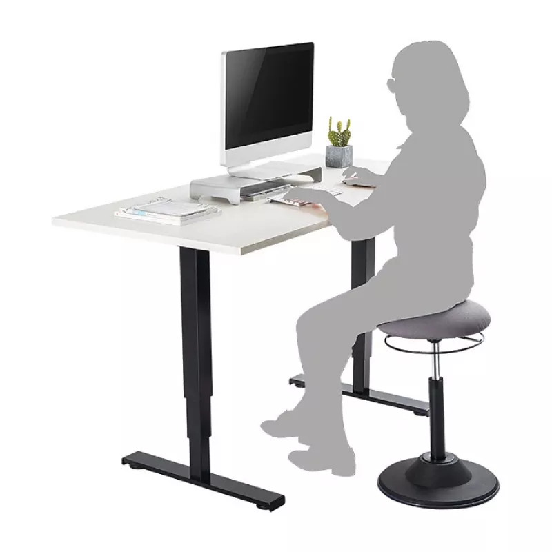 LOGILINK Höhenverstellbarer Wackelhocker EO0022 - Ergonomischer Hocker für aktives Sitzen mit Gaslift, 360° Drehung, Schwarz