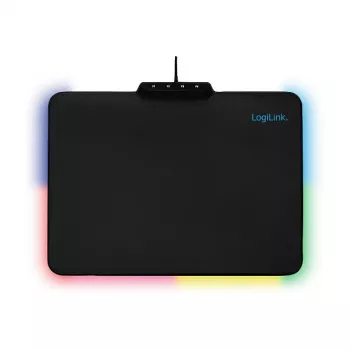 LogiLink ID0155 RGB Gaming Mauspad – Silikonoberfläche, rutschfeste Gummibasis, USB-A-betrieben, 36x26cm, Schwarz