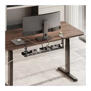 LOGILINK KAB0094 Untertisch-Kabelablage, Klemmsystem, ausziehbar, Metall, Schwarz