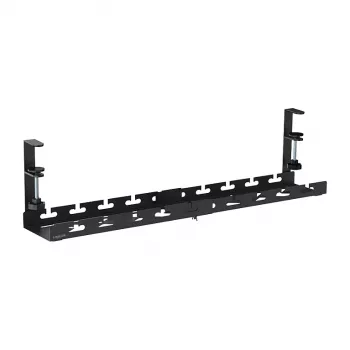 LOGILINK KAB0094 Untertisch-Kabelablage, Klemmsystem, ausziehbar, Metall, Schwarz