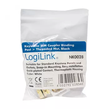 LogiLink Keystone Buchsenmodul mit Gewindemutter, Schwarz