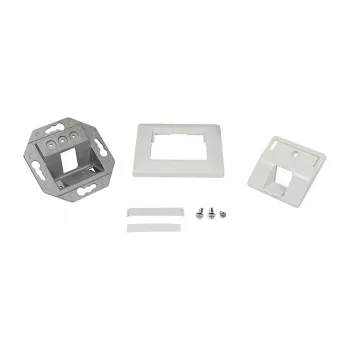 LogiLink Keystone Faceplate 45° für 1 Modul, Reinweiß