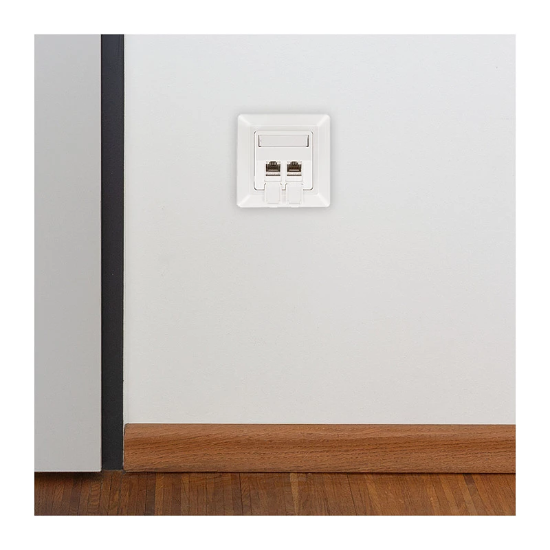 LogiLink Keystone-Abdeckung für 2 Module, vorstehend, UP/50, Reinweiß