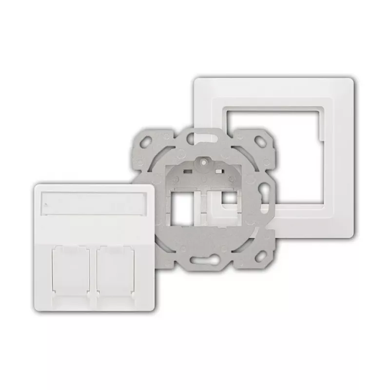 LogiLink Keystone-Abdeckung für 2 Module, vorstehend, UP/50, Reinweiß