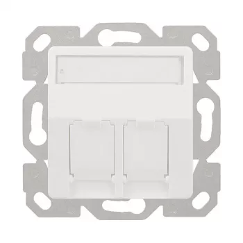 LogiLink Keystone-Abdeckung für 2 Module, vorstehend, UP/50, Reinweiß