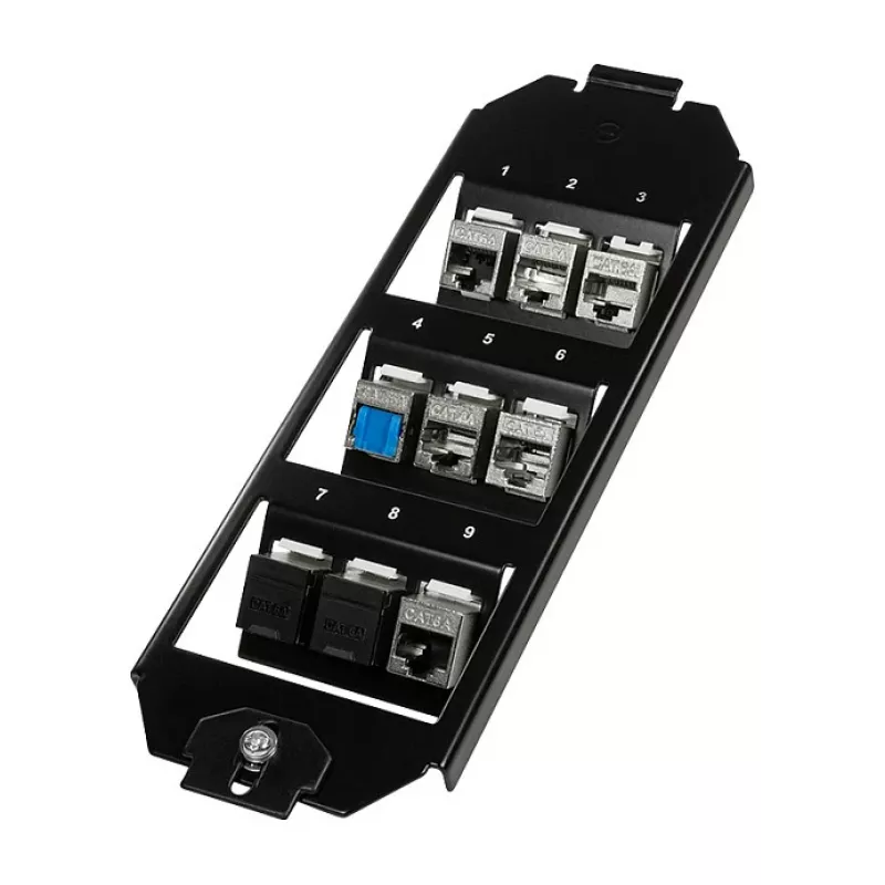 Logilink Keystone Bodentank-Einsatz für 3 x 3 Keystone-Module, Schwarz