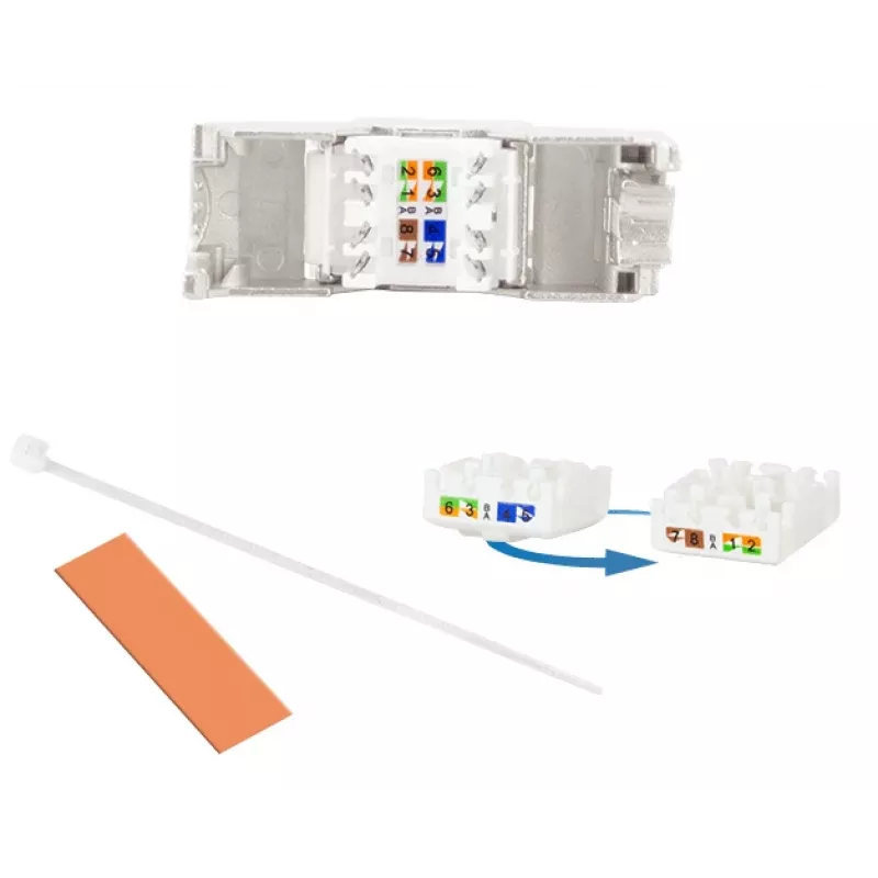 LogiLink Keystone Jack Cat.6A STP mit Staubschutzkappe, 14,4mm, 22-26 AWG, 24 Stück