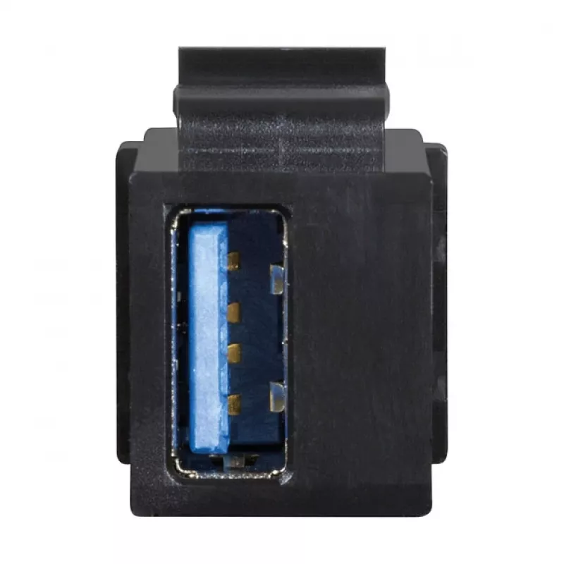 LogiLink Keystone USB 3.0 Type-A Kupplung, Buchse auf Buchse, Schwarz